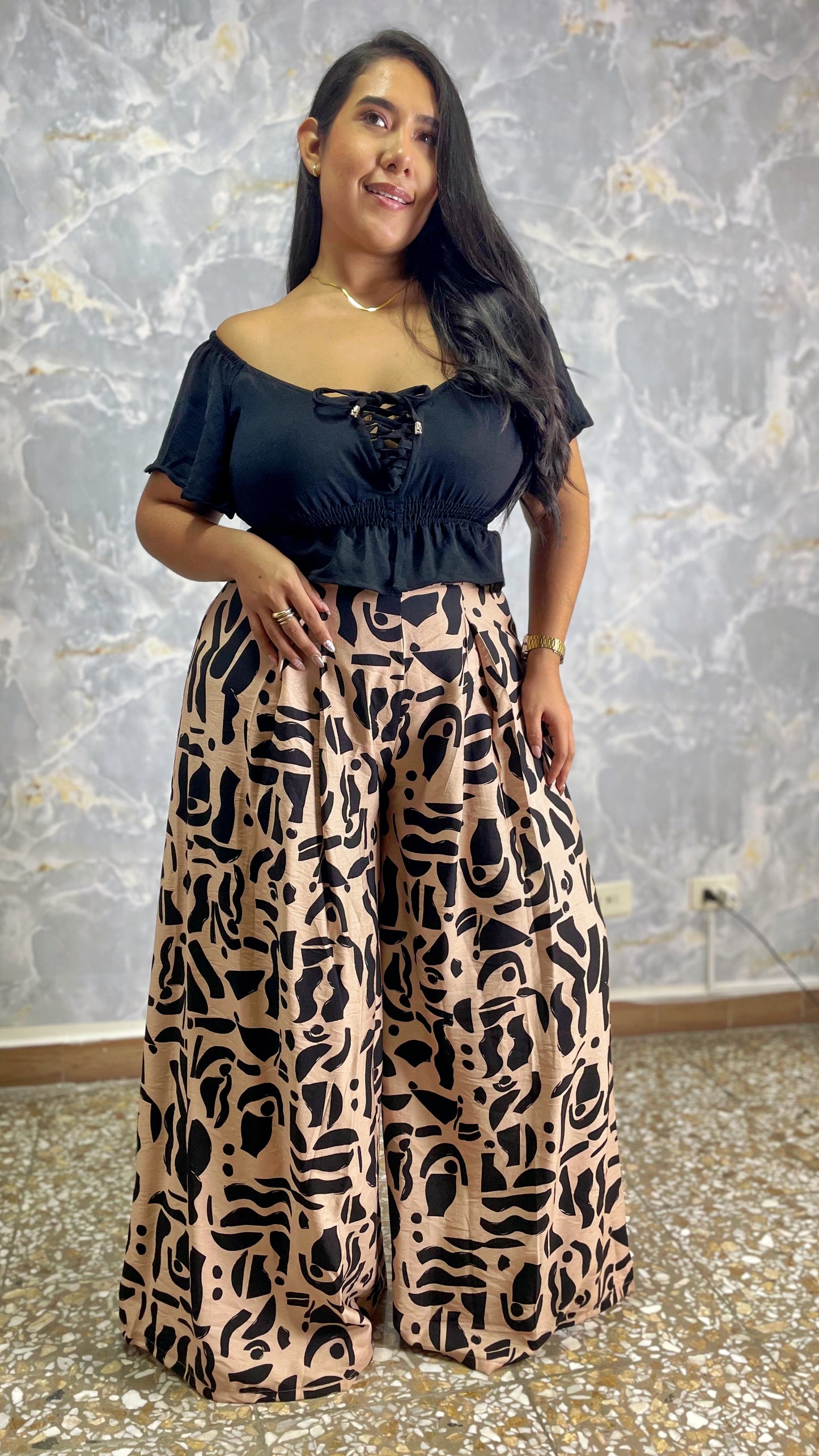 PANTALON  PALAZZO ALEXA  ESTAMPADO ✨